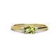 1 - Vera 6x4 mm Oval Shape Peridot and Round Diamond Promise Ring 