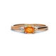 1 - Vera 6x4 mm Oval Shape Citrine and Round Diamond Promise Ring 
