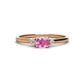 1 - Vera 6x4 mm Oval Shape Pink Sapphire and Round Diamond Promise Ring 