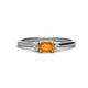 1 - Vera 6x4 mm Oval Shape Citrine and Round Diamond Promise Ring 