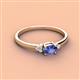 2 - Vera 6x4 mm Oval Shape Iolite and Round Diamond Promise Ring 