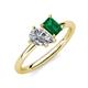 4 - Nadya Pear Shape IGI Certified Lab Grown Diamond & Emerald Shape Emerald 2 Stone Duo Ring 