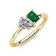 4 - Nadya Pear Shape GIA Certified Diamond & Emerald Shape Emerald 2 Stone Duo Ring 