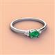 3 - Vera 6x4 mm Oval Shape Emerald and Round Diamond Promise Ring 