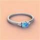 3 - Vera 6x4 mm Oval Shape Blue Topaz and Round Diamond Promise Ring 