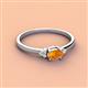 3 - Vera 6x4 mm Oval Shape Citrine and Round Diamond Promise Ring 