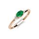 3 - Vera 6x4 mm Oval Shape Emerald and Round Diamond Promise Ring 