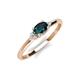 5 - Vera 6x4 mm Oval Shape London Blue Topaz and Round Diamond Promise Ring 