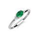 5 - Vera 6x4 mm Oval Shape Emerald and Round Diamond Promise Ring 