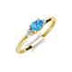 5 - Vera 6x4 mm Oval Shape Blue Topaz and Round Diamond Promise Ring 