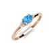 5 - Vera 6x4 mm Oval Shape Blue Topaz and Round Diamond Promise Ring 