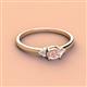 2 - Vera 6x4 mm Oval Shape Morganite and Round Diamond Promise Ring 