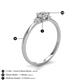 4 - Vera 6x4 mm Oval Shape Forever One Moissanite and Round Diamond Promise Ring 