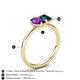 5 - Nadya Pear Shape Amethyst & Emerald Shape London Blue Topaz 2 Stone Duo Ring 