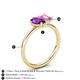 5 - Nadya Pear Shape Amethyst & Emerald Shape Pink Sapphire 2 Stone Duo Ring 