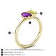 5 - Nadya Pear Shape Amethyst & Emerald Shape Yellow Sapphire 2 Stone Duo Ring 