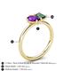 5 - Nadya Pear Shape Amethyst & Emerald Shape Lab Created Alexandrite 2 Stone Duo Ring 