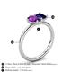 5 - Nadya Pear Shape Amethyst & Emerald Shape Blue Sapphire 2 Stone Duo Ring 