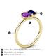 5 - Nadya Pear Shape Amethyst & Emerald Shape Blue Sapphire 2 Stone Duo Ring 