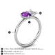 5 - Nadya Pear Shape Amethyst & Emerald Shape White Sapphire 2 Stone Duo Ring 