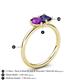 5 - Nadya Pear Shape Amethyst & Emerald Shape Iolite 2 Stone Duo Ring 