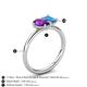 5 - Nadya Pear Shape Amethyst & Emerald Shape Blue Topaz 2 Stone Duo Ring 