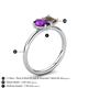 5 - Nadya Pear Shape Amethyst & Emerald Shape Smoky Quartz 2 Stone Duo Ring 