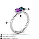 5 - Nadya Pear Shape Amethyst & Emerald Shape London Blue Topaz 2 Stone Duo Ring 