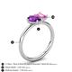 5 - Nadya Pear Shape Amethyst & Emerald Shape Pink Sapphire 2 Stone Duo Ring 