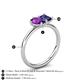 5 - Nadya Pear Shape Amethyst & Emerald Shape Iolite 2 Stone Duo Ring 