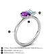 5 - Nadya Pear Shape Amethyst & Emerald Shape Aquamarine 2 Stone Duo Ring 