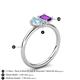 5 - Nadya Pear Shape Aquamarine & Emerald Shape Amethyst 2 Stone Duo Ring 