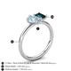 5 - Nadya Pear Shape Aquamarine & Emerald Shape London Blue Topaz 2 Stone Duo Ring 