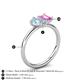 5 - Nadya Pear Shape Aquamarine & Emerald Shape Pink Sapphire 2 Stone Duo Ring 