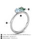 5 - Nadya Pear Shape Aquamarine & Emerald Shape Lab Created Alexandrite 2 Stone Duo Ring 