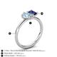 5 - Nadya Pear Shape Aquamarine & Emerald Shape Iolite 2 Stone Duo Ring 