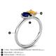 5 - Nadya Pear Shape Lab Created Blue Sapphire & Emerald Shape Citrine 2 Stone Duo Ring 