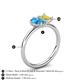 5 - Nadya Pear Shape Blue Topaz & Emerald Shape Yellow Sapphire 2 Stone Duo Ring 