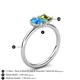 5 - Nadya Pear Shape Blue Topaz & Emerald Shape Peridot 2 Stone Duo Ring 