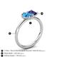 5 - Nadya Pear Shape Blue Topaz & Emerald Shape Iolite 2 Stone Duo Ring 