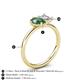 5 - Nadya Pear Shape Lab Created Alexandrite & Emerald Shape GIA Certified Diamond 2 Stone Duo Ring 