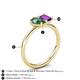 5 - Nadya Pear Shape Lab Created Alexandrite & Emerald Shape Amethyst 2 Stone Duo Ring 