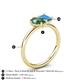 5 - Nadya Pear Shape Lab Created Alexandrite & Emerald Shape Blue Topaz 2 Stone Duo Ring 