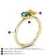 5 - Nadya Pear Shape Lab Created Alexandrite & Emerald Shape Citrine 2 Stone Duo Ring 