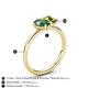 5 - Nadya Pear Shape Lab Created Alexandrite & Emerald Shape Peridot 2 Stone Duo Ring 
