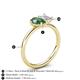 5 - Nadya Pear Shape Lab Created Alexandrite & Emerald Shape White Sapphire 2 Stone Duo Ring 