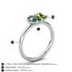 5 - Nadya Pear Shape Lab Created Alexandrite & Emerald Shape Peridot 2 Stone Duo Ring 