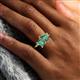 6 - Nadya Pear & Emerald Shape Lab Created Alexandrite 2 Stone Duo Ring 