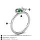 5 - Nadya Pear Shape Lab Created Alexandrite & Emerald Shape White Sapphire 2 Stone Duo Ring 