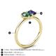 5 - Nadya Pear Shape Lab Created Alexandrite & Emerald Shape Iolite 2 Stone Duo Ring 